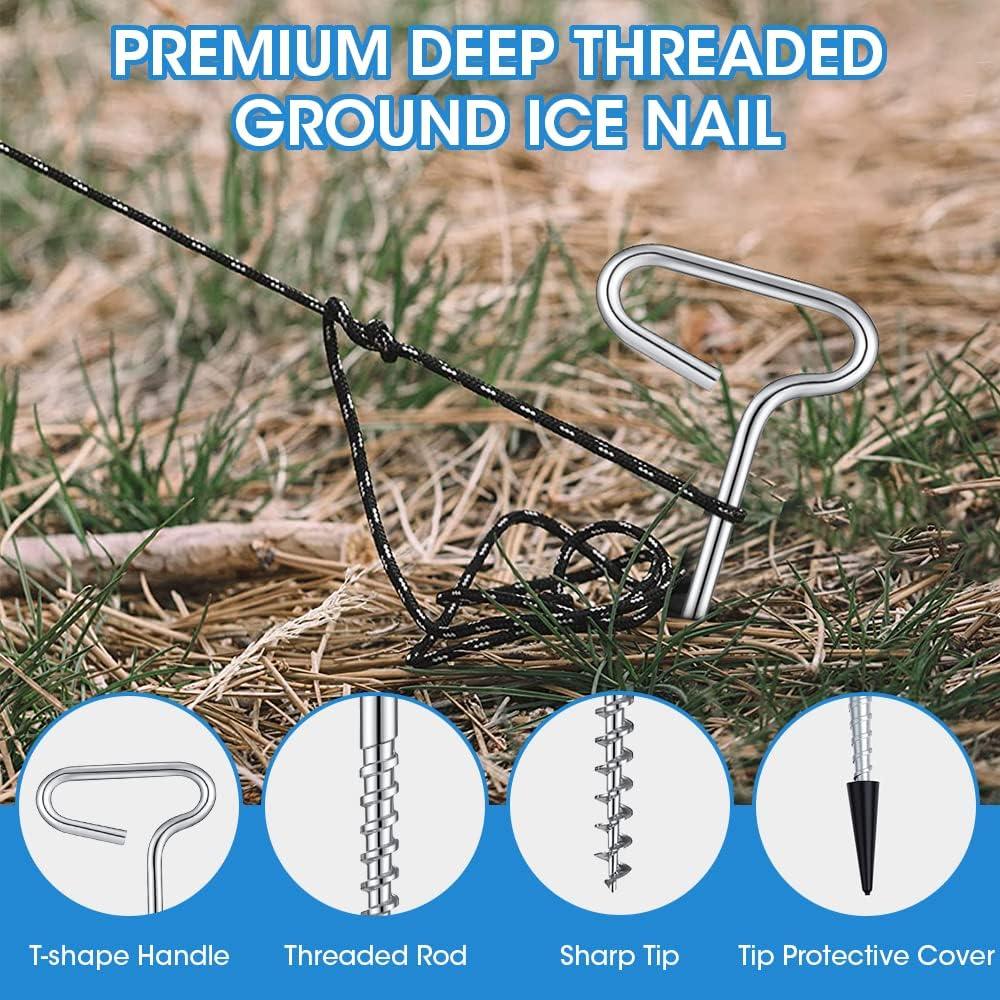 Universal Ice Anchor Tool Kit, Ice Anchor Drill Adapter with Ice