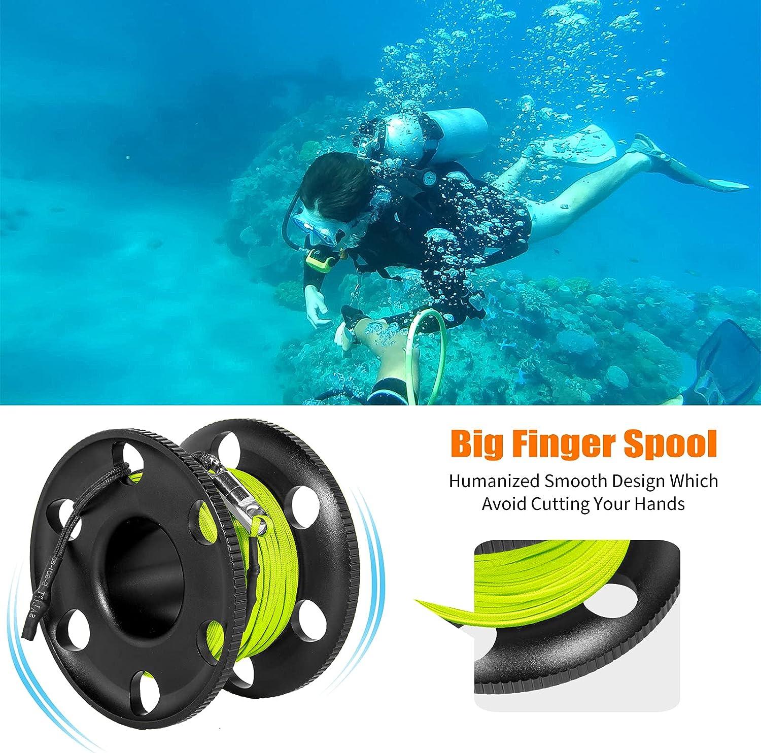 Pluzluce 5FT/6FT Diving Surface Marker Buoy (SMB), Signal Tube Safety  Sausage with 100FT Aluminum Big Finger Spool Reel and Double Ended Hook  Clip for Underwater Scuba Diving Snorkeling 5ft Yellow Smb+black Reel
