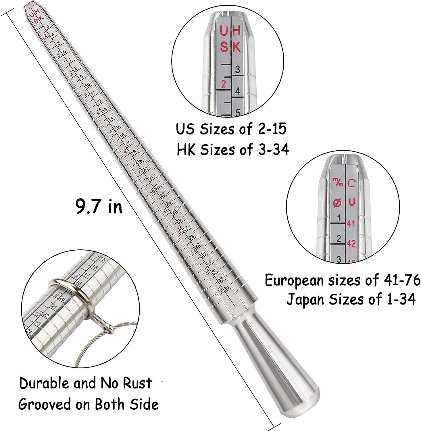Ring Size Measuring Tool Set, Ring Mandrel Ring Sizer Gauge, Stick