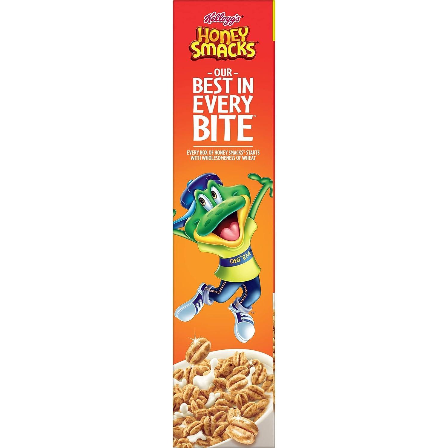 Kellogg's Honey Smacks Cereal 15.3oz Box Whole Grain Kids Snacks