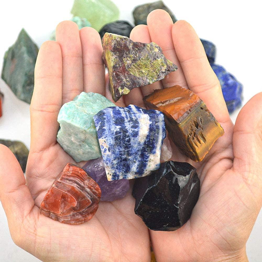 FORBY 3lb Natural Bulk Assorted Tumbled Polished Stones Crystal Set Quartz Stone Kit Real Raw Stones for Home Decoration Reiki Gifts Energy Therapy