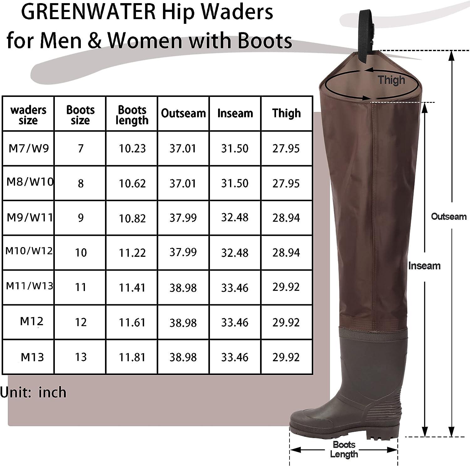 GREENWATER Fishing Chest Waders for Men Women with Boots