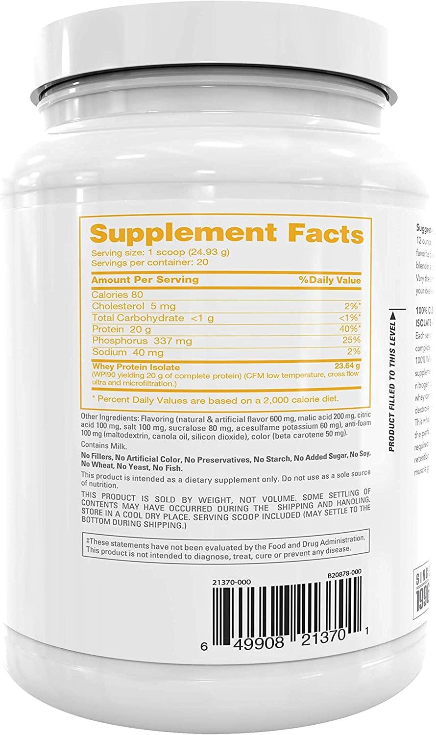 NutraBio Clear Whey Protein Isolate Pure Whey Isolate for Men and Women, Delicious Fruit