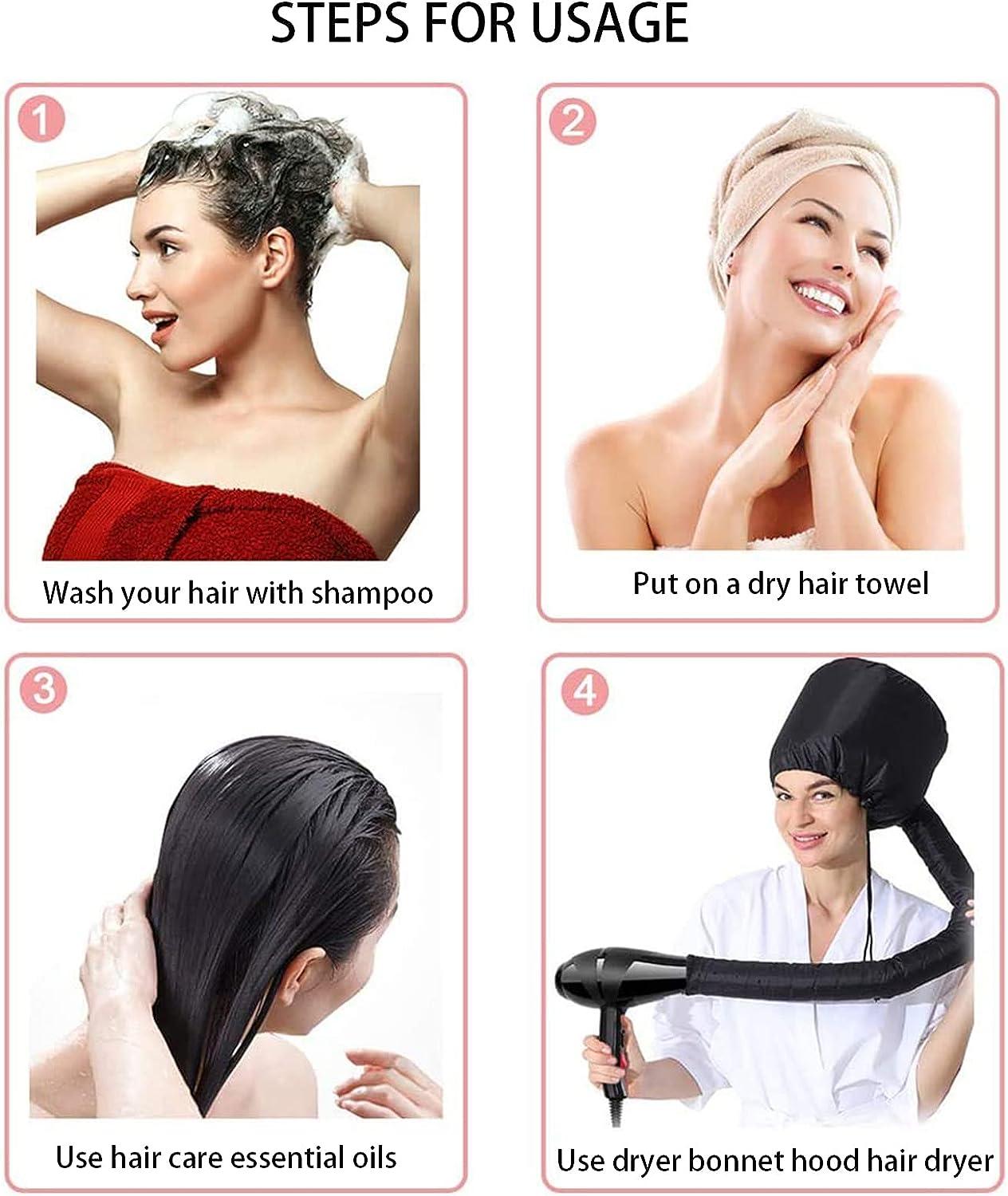 Adjustable Portable Hair Dryer Bonnet Attachment for Styling and