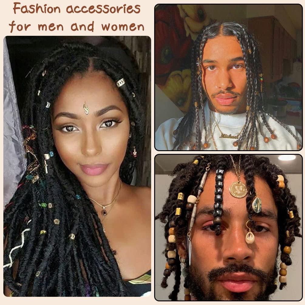241 Pcs Dreadlock Hair Jewelry for Braids Metal Loc Jewelry for Hair Braids  Rings Cuffs Coils Beads Dreadlocks Accessories Hair Jewelry for Black Women  Braids Decorations