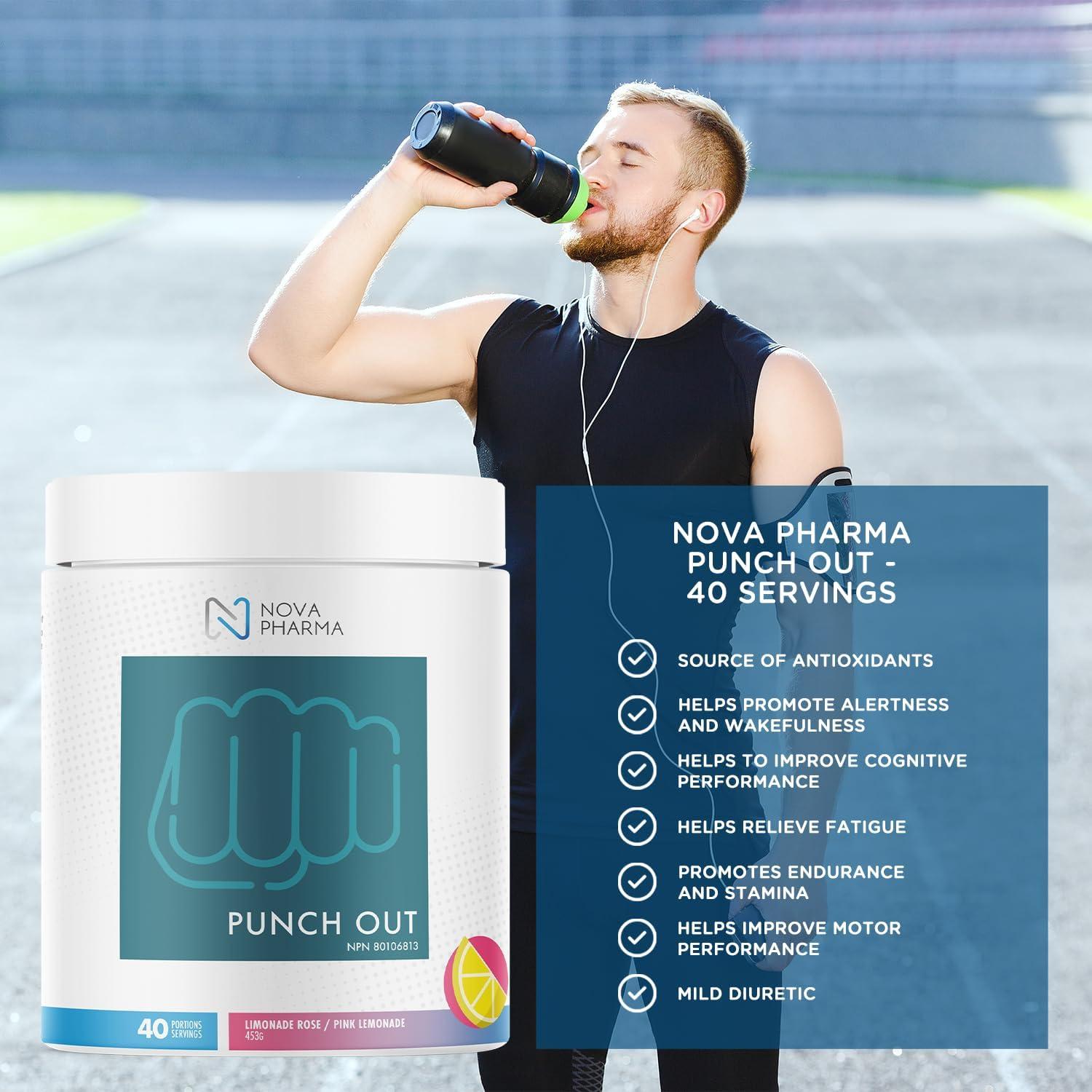 Nova Pharma Punch Out Pre Workout Powder L-Carnitine and Antioxidant-Rich Pre  Workout Supplement Boost Stamina and Endurance for Gym Training and Workouts  - 40 Servings (Pink Lemonade) | Buy Now with Express