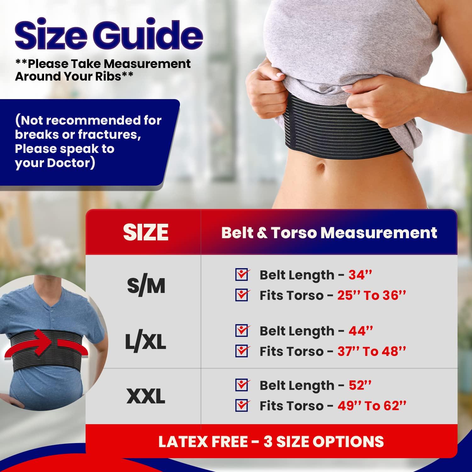 Rib Brace Chest Binder Rib Belt to Reduce Rib Cage Pain. Chest Compression  Support for Rib Muscle Injuries, Bruised Ribs or Rib Flare. Breathable  Chest Wrap Breast Binder for Women or Men (
