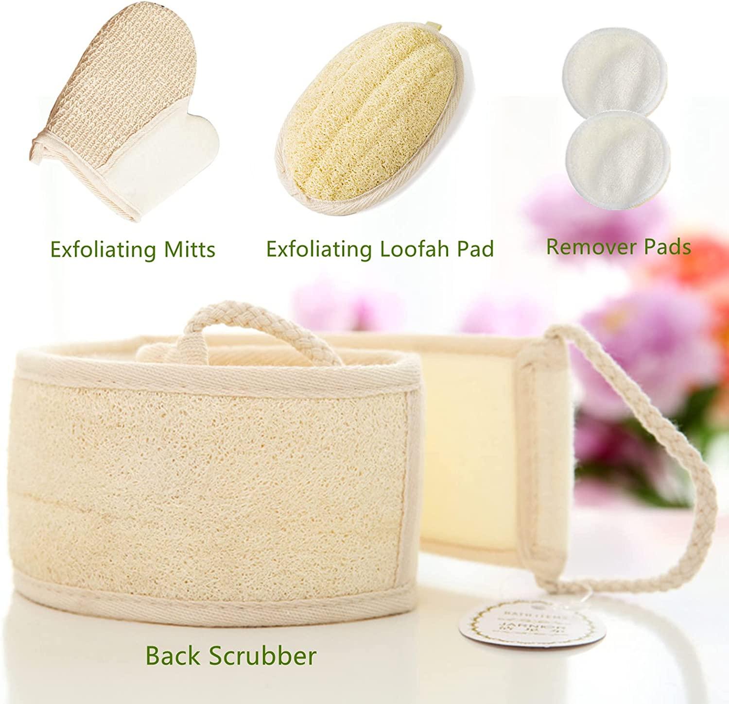 ATTEASAY Exfoliating Loofah Back Scrubber 5 Pack EcoFriendly
