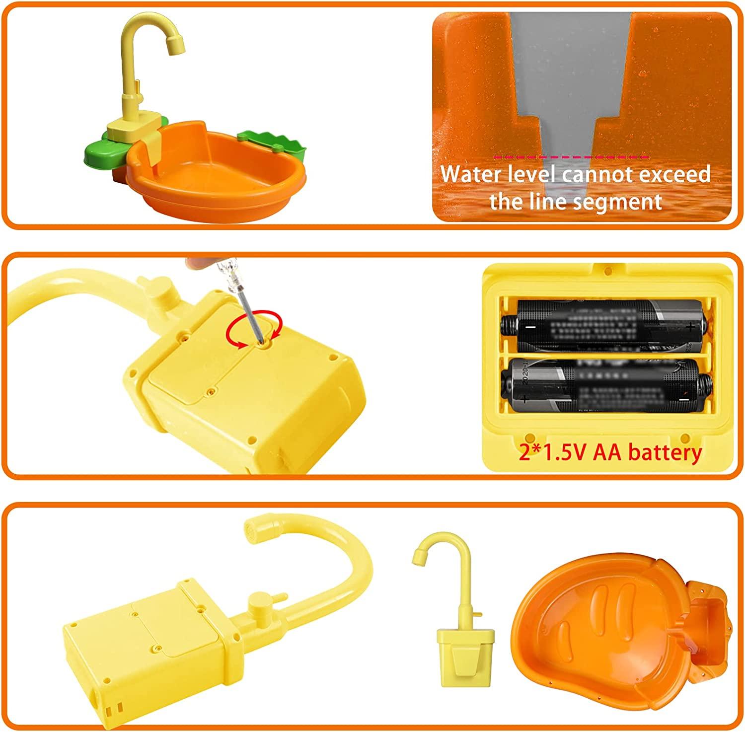 SGQCAR Bird Bathtub,Automatic Parrot Bathtub with Faucet,Bird Bath Sink