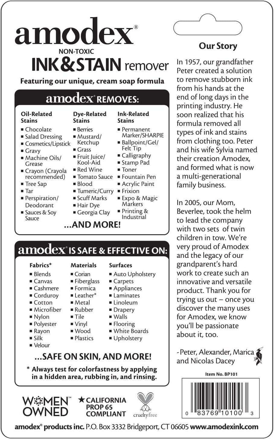 amodex Ink and Stain Remover Cleans Marker, Ink, Crayon, Pen, Makeup