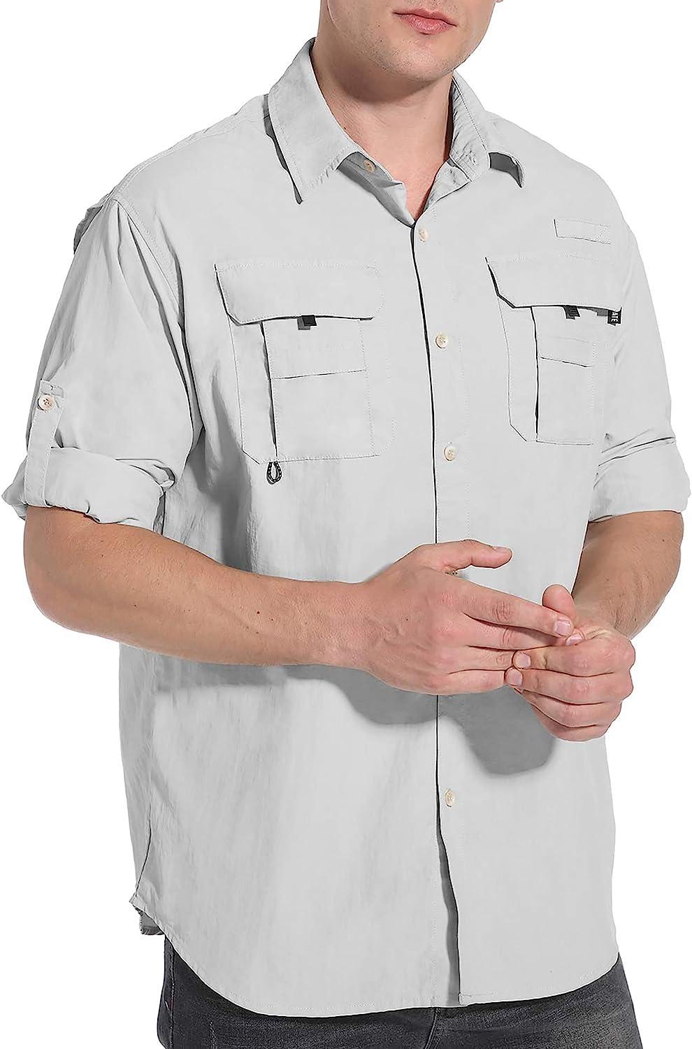 NOMINATE Mens Long Sleeve Fishing Shirts UPF 50+ UV Protection Sun