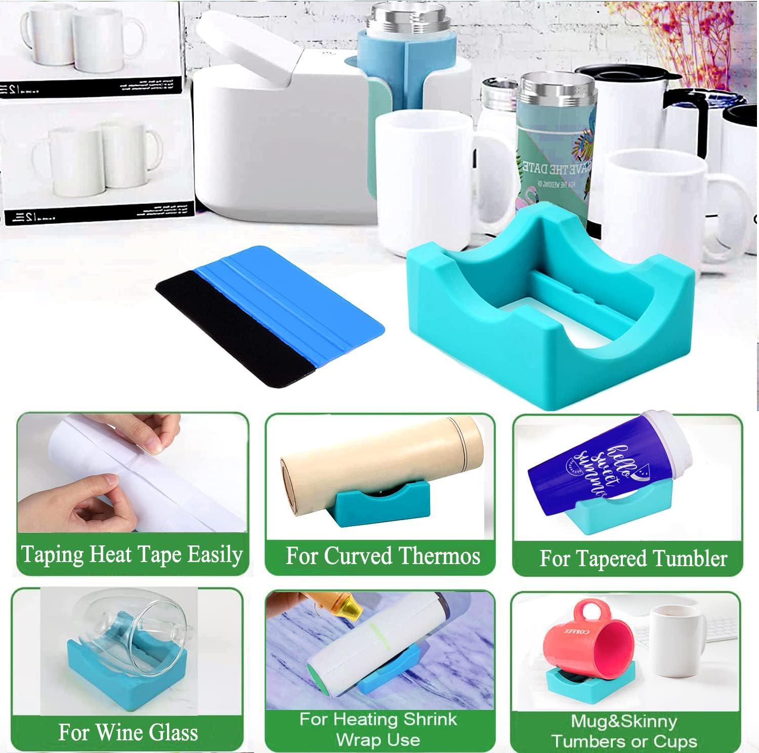 Tumbler Cradle Holder for Crafts, Silicone Non-Slip Cup Holder for Wrapping  Viny