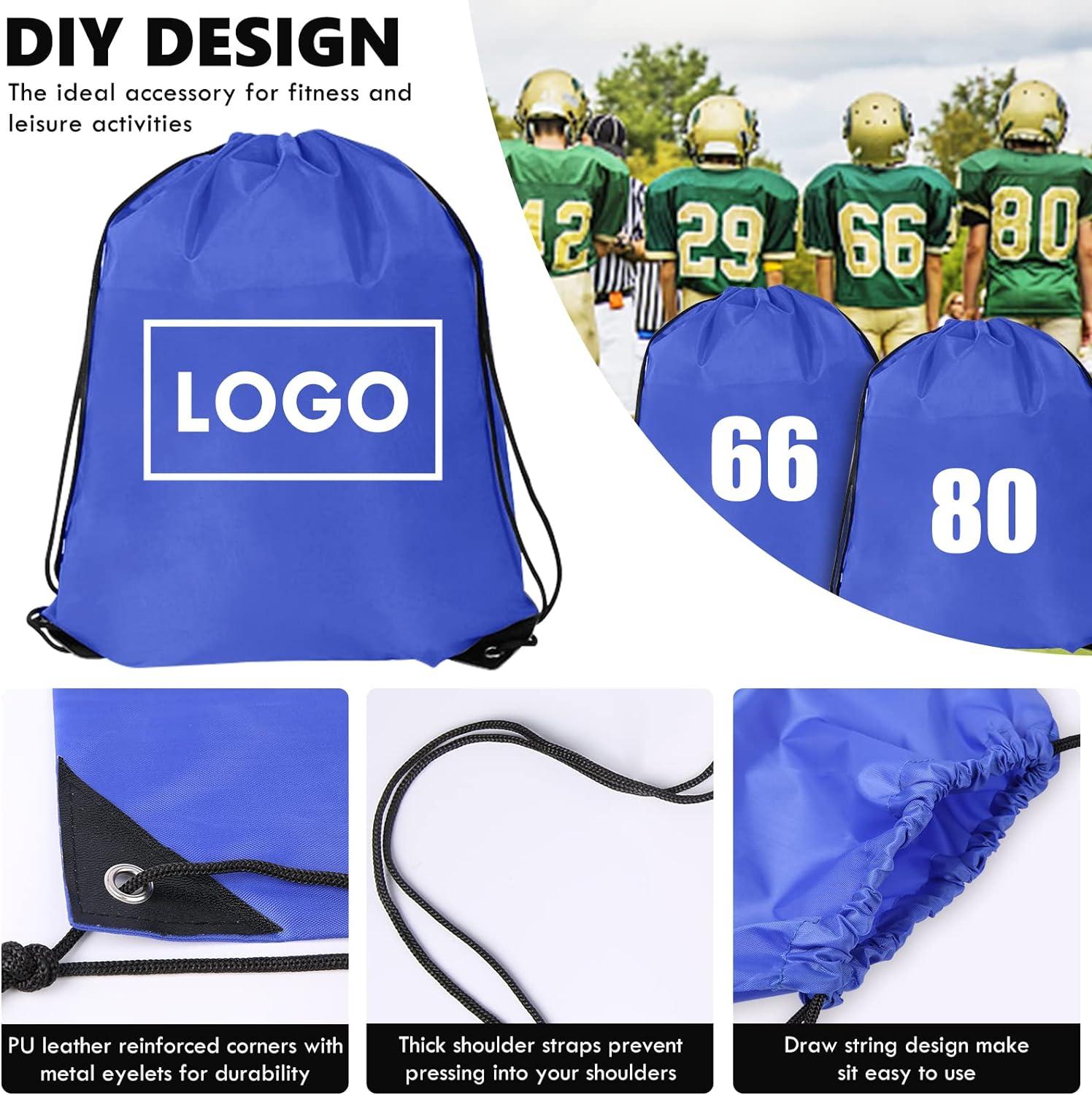 30-Pack Drawstring Backpacks Bulk - Lightweight Cinch Bags For Gym, Travel & Sports (Black)