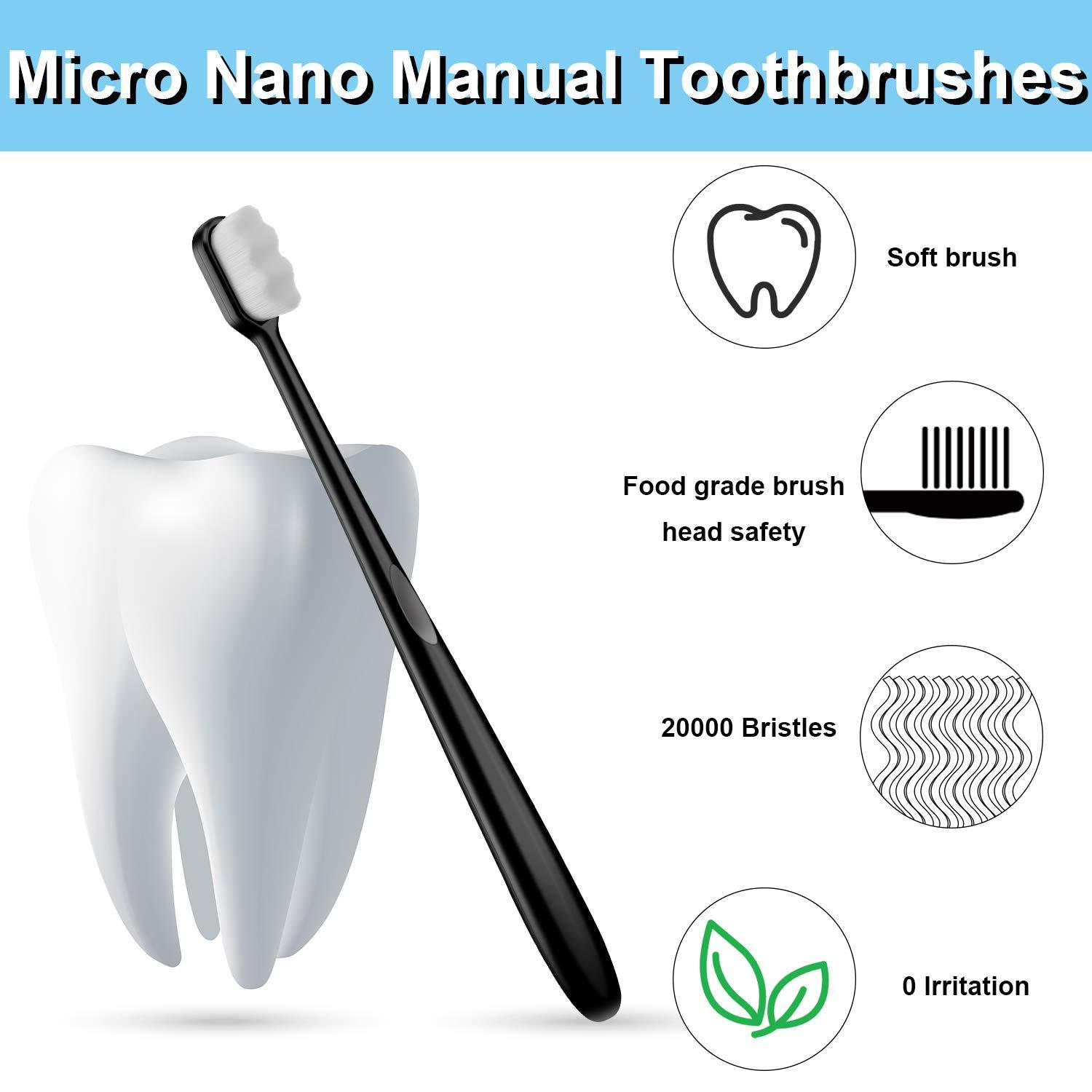 8 Pieces Soft Toothbrush Micro Nano Extra Soft Bristles Manual Soft