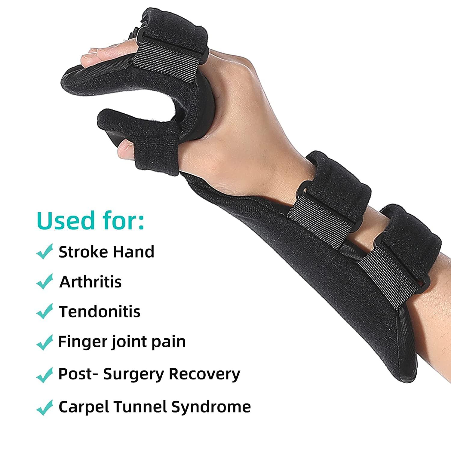 Fanwer Night Hand Splint Wrist Finger Brace for Flexion Contractures 5 Finger Stabilizer
