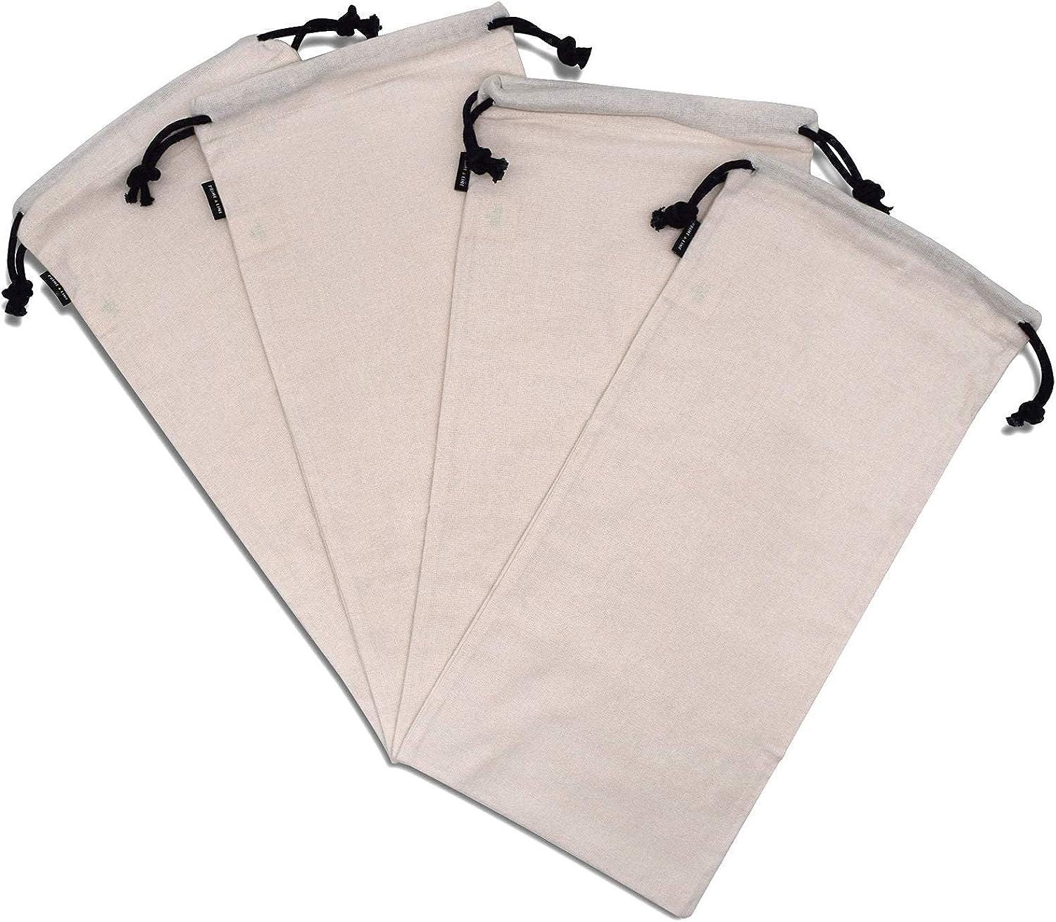 Shoe Dust Bags - 2 Pack Beige Duster Flannel Double Shoe Pouch with  Drawstring Closure, Washable Breathable Cotton Fabric Cloth for Travel,  Home