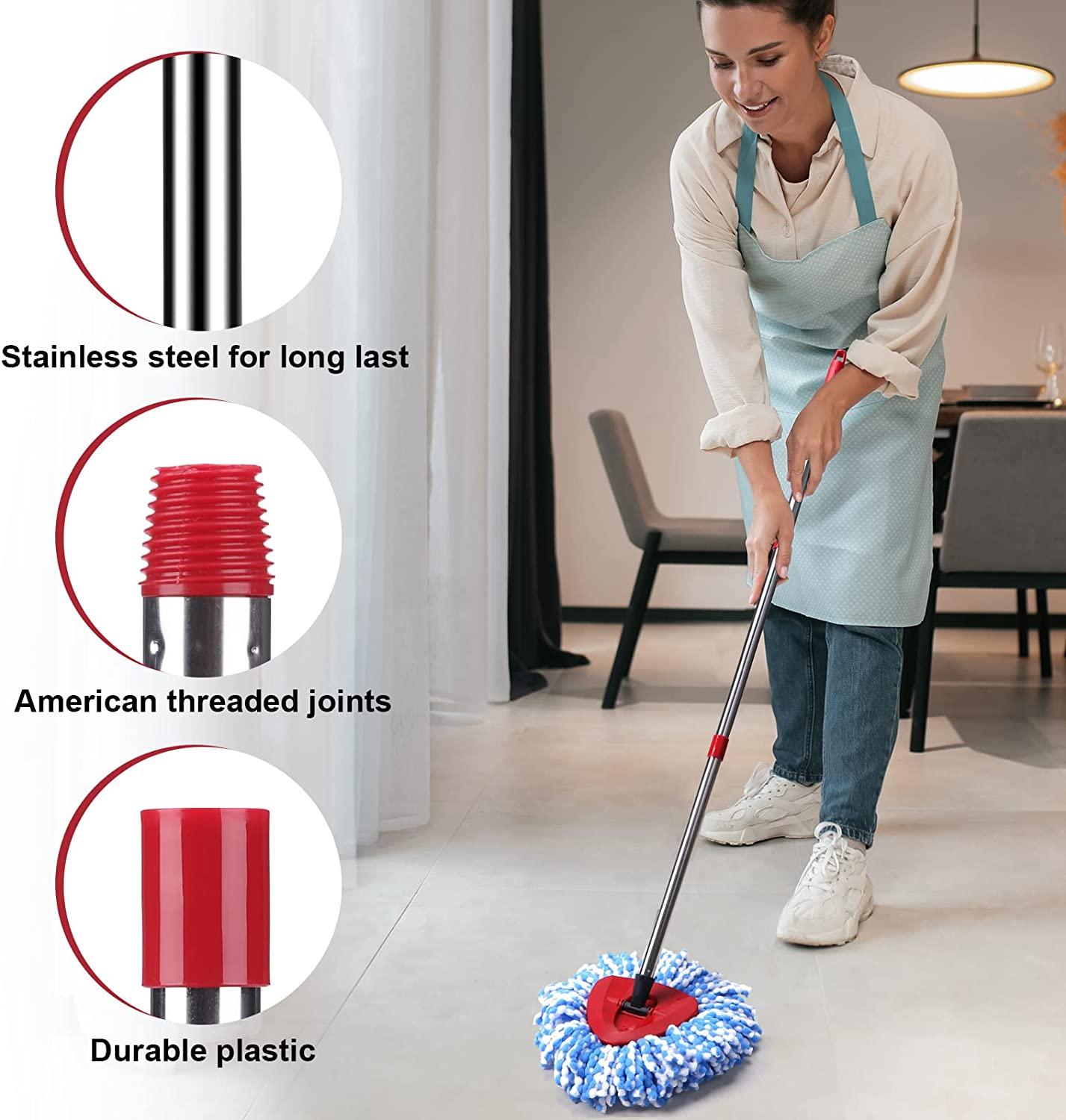 Spin Mop Replacement Handle CRTHL 4Section 2.5to5 Foot Mop Replacement Stick Compatible