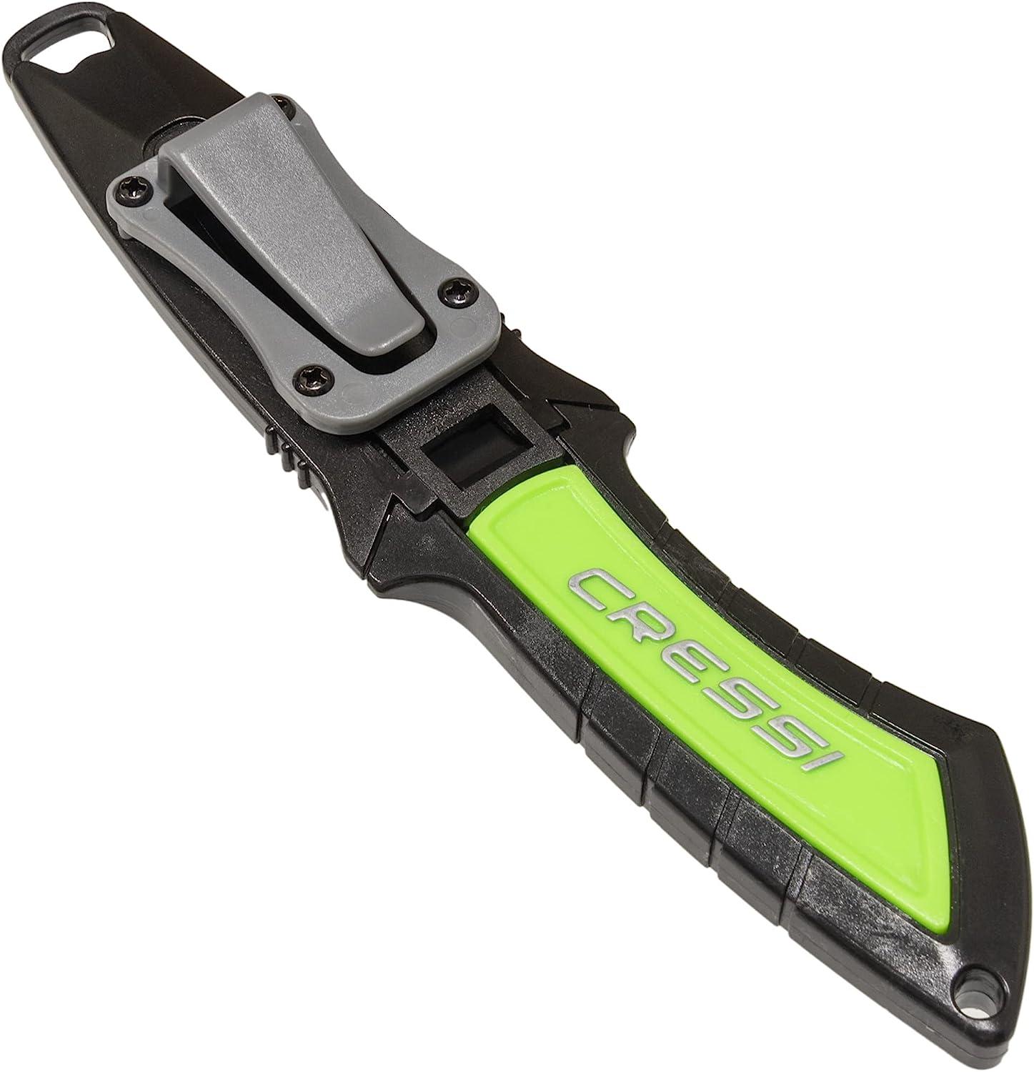 Cressi Short Blade Knife for Scuba Diving and Spearfishing with QuickRelease Sheath & Hose