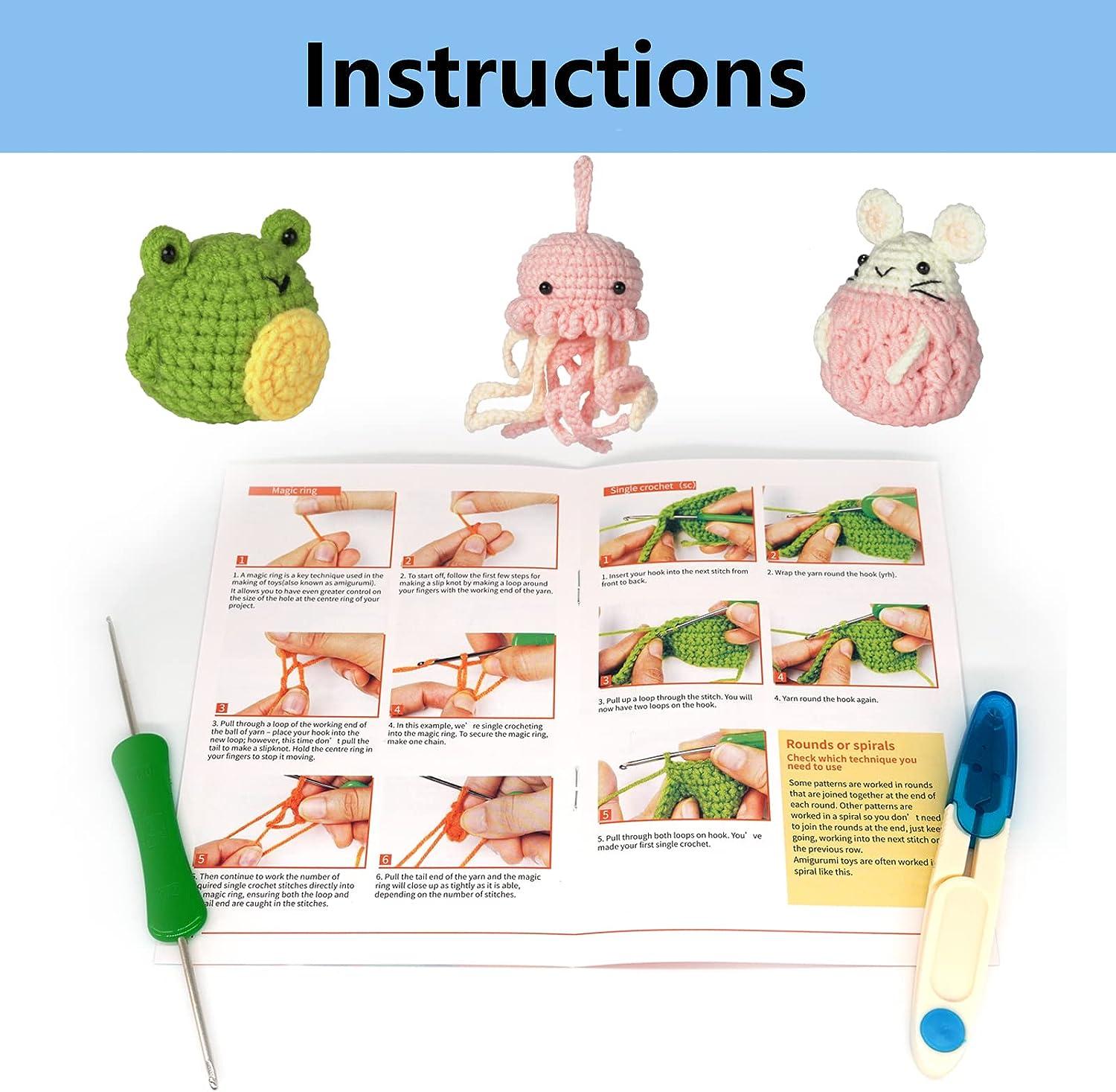Beginners Crochet Kit, 2 Pack Cute Small Animals Kit for Beginers