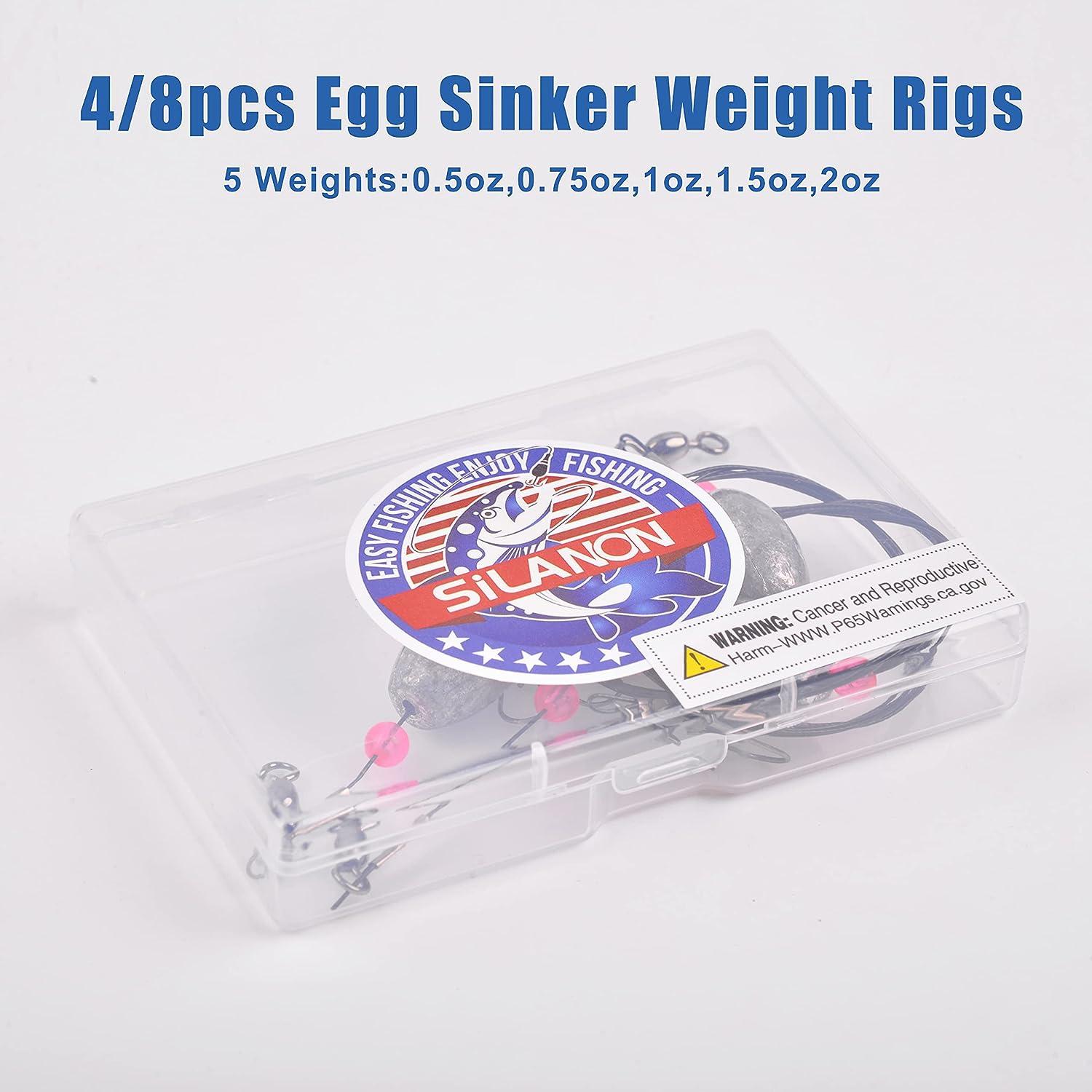 SILANON Fishing Egg Sinkers Weight Rigs,Flounder Grouper Ready Rig