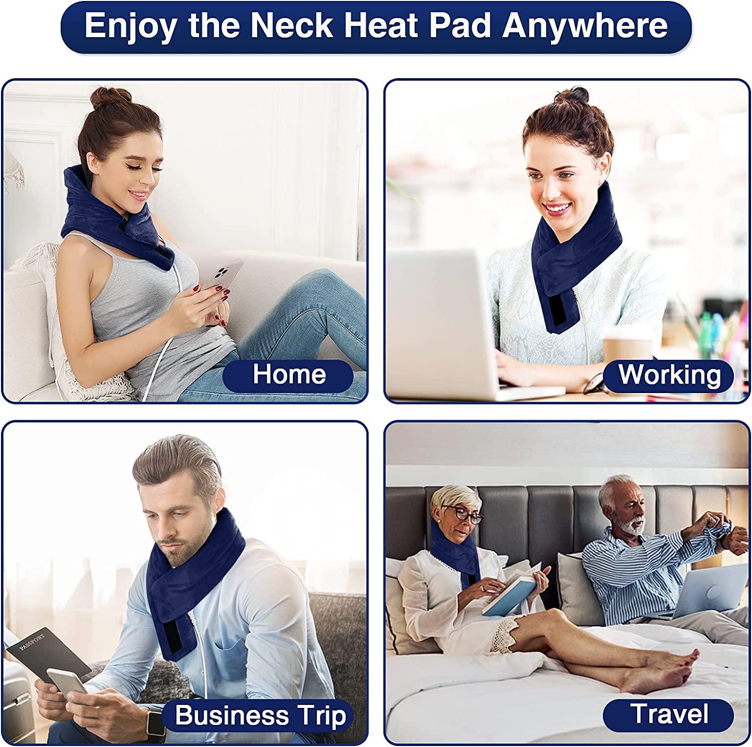 JOBYNA Heating Pad for Neck, HandsFree Electric Heated Neck Wrap for