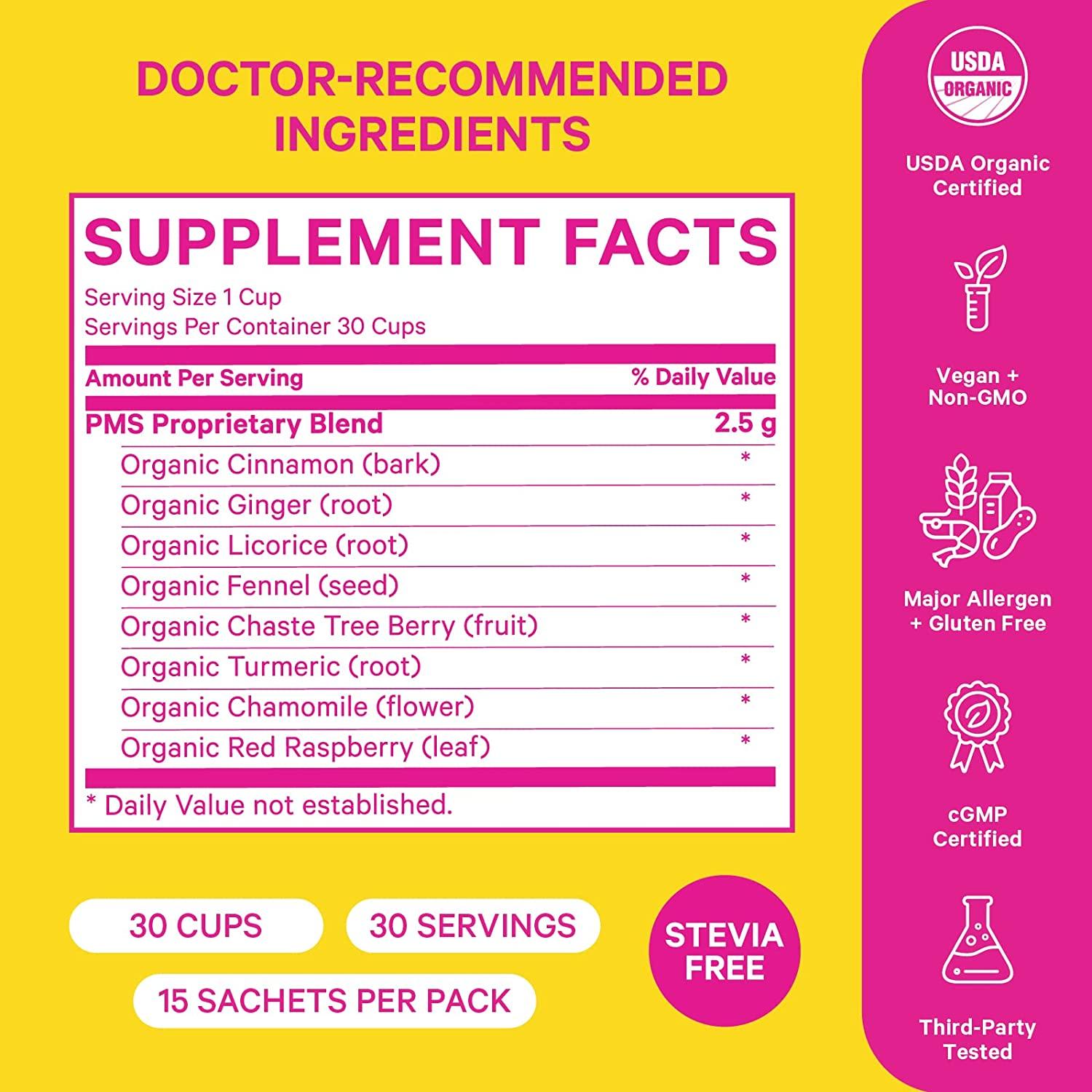 Pink Stork PMS Tea Warm Cinnamon Tea, 100 Organic, Natural Period