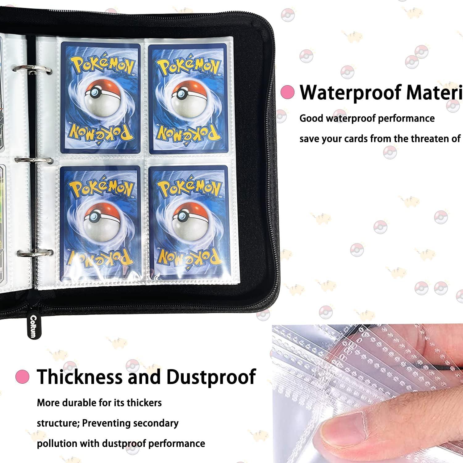 Pokemon Binder 4-Pocket Trading Card Binder - Holds 440 Cards, Zipper  Closure, PU Leather Cover (Black) Holds 440 Cards Binder