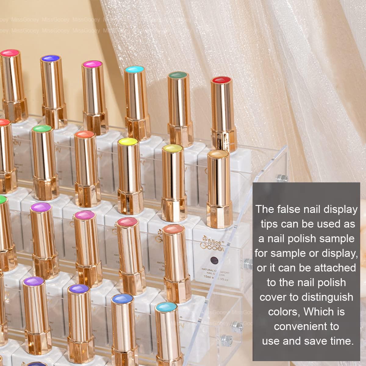 240 pcs Round False Nail Display Tips | Clear Nail Art Chart with ...