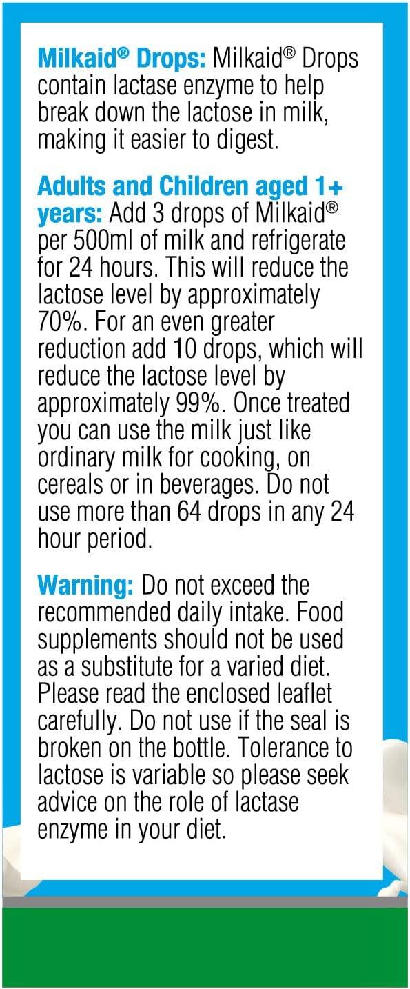 Milkaid Lactase Enzyme Drops for Lactose Intolerance Relief Fast