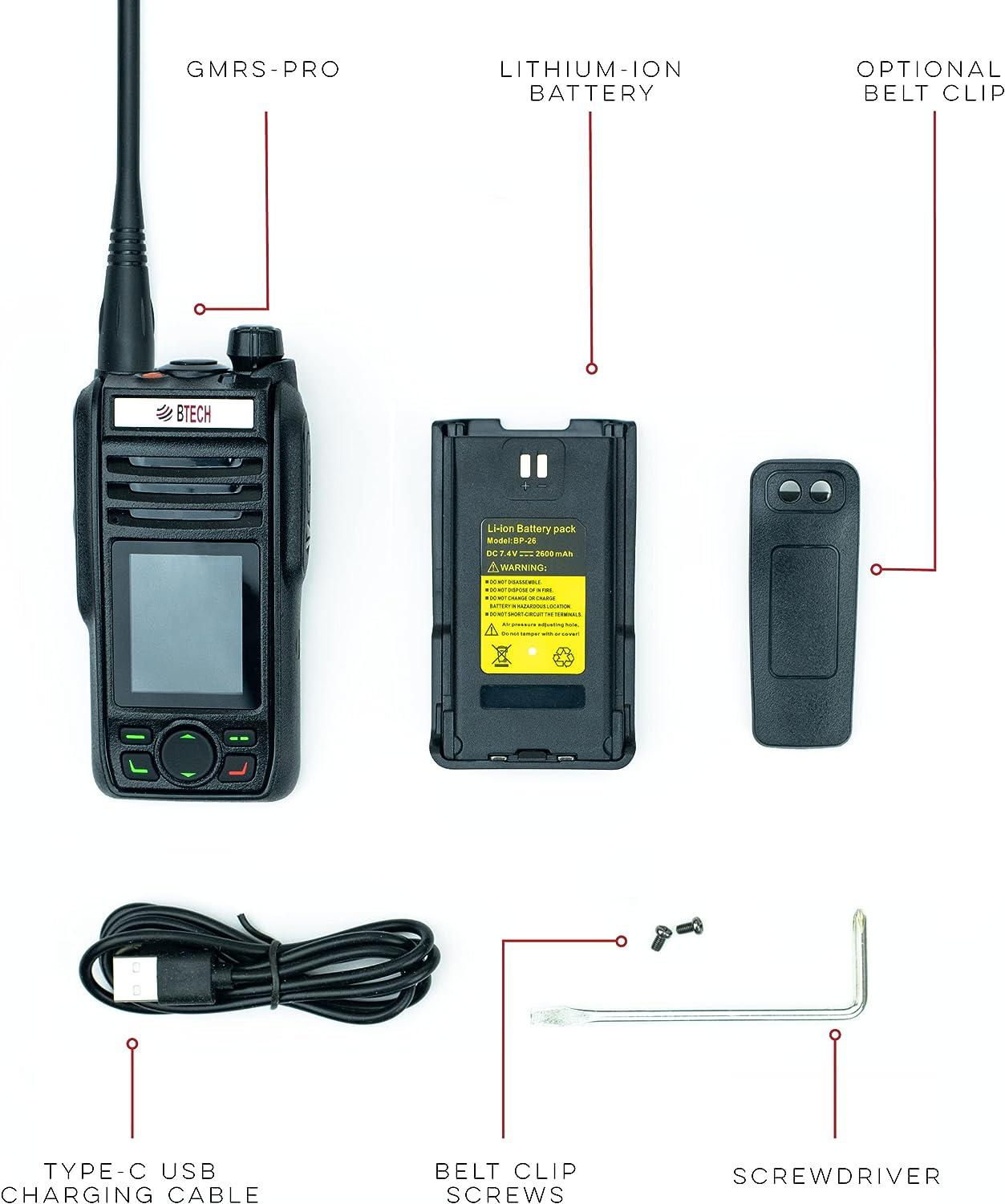 BTECH GMRSPRO Waterproof TwoWay Radio with Bluetooth, GPS & GMRS