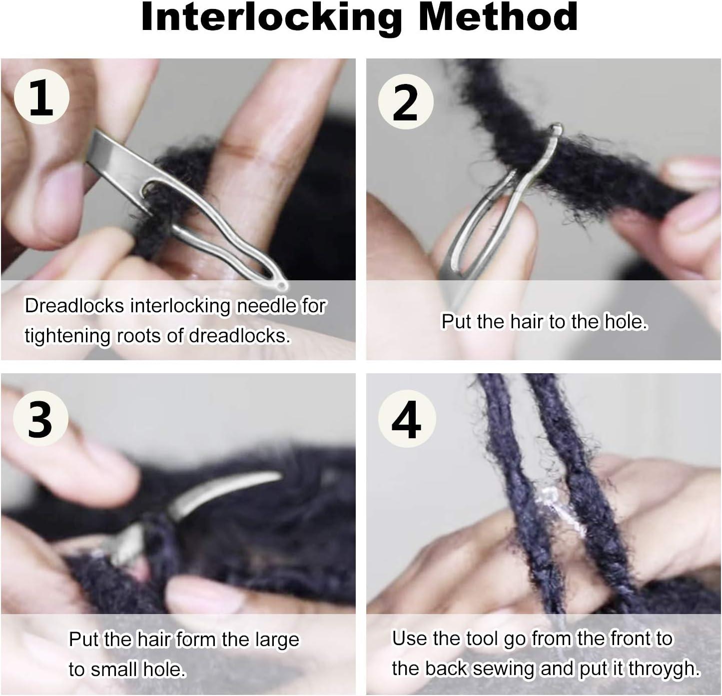 3 Pieces Dreadlocks Tool, Interlocking Tools for Locs, Easyloc Hair Tool  for Dreadlocks, Interlocks or Sisterlocks, Tightening Accessories for Small