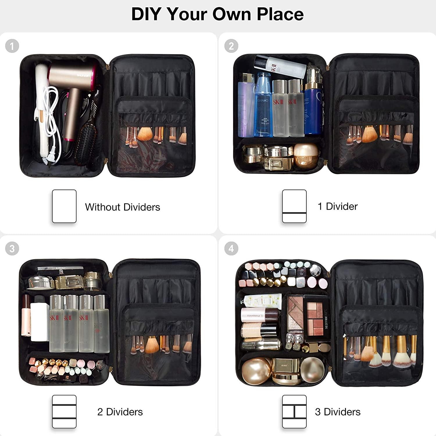 Large Makeup Bag BAGSMART Travel Cosmetic Case with Clear