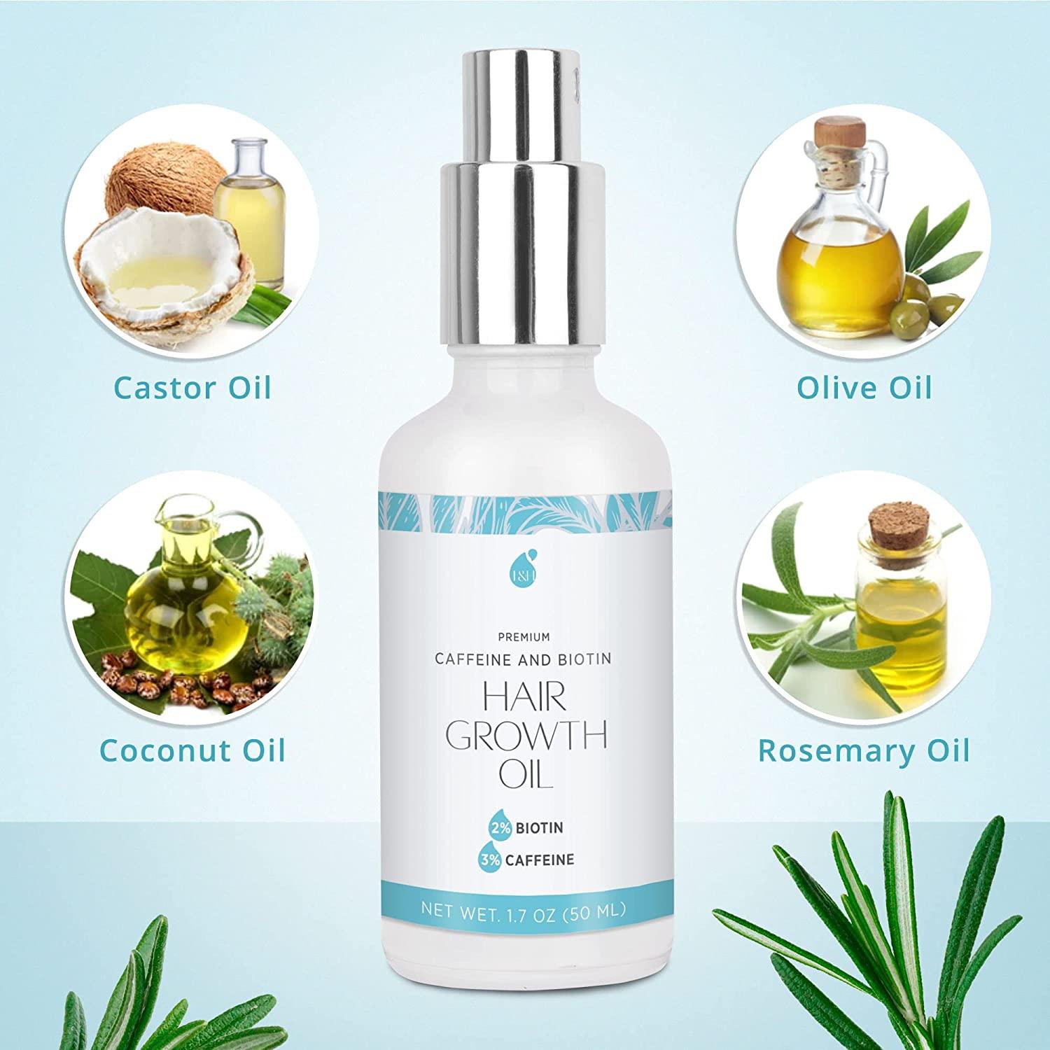 Hair Growth Oil Spray with Biotin and Caffeine, Hair Growth Serum for