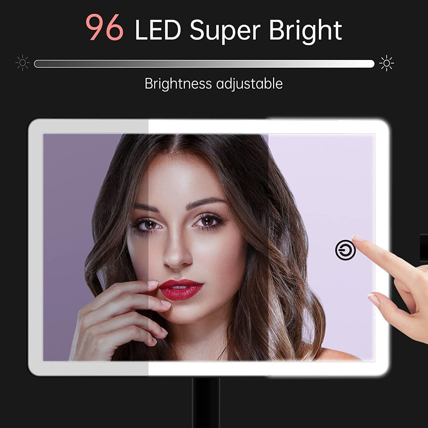 Rechargeable Makeup Mirror with Lights,Lighted Makeup Vanity Mirror