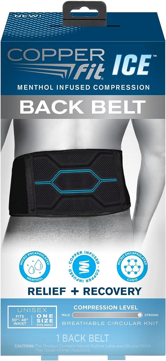 Copper Fit ICE Unisex Adjustable Compression Back Brace Infused with