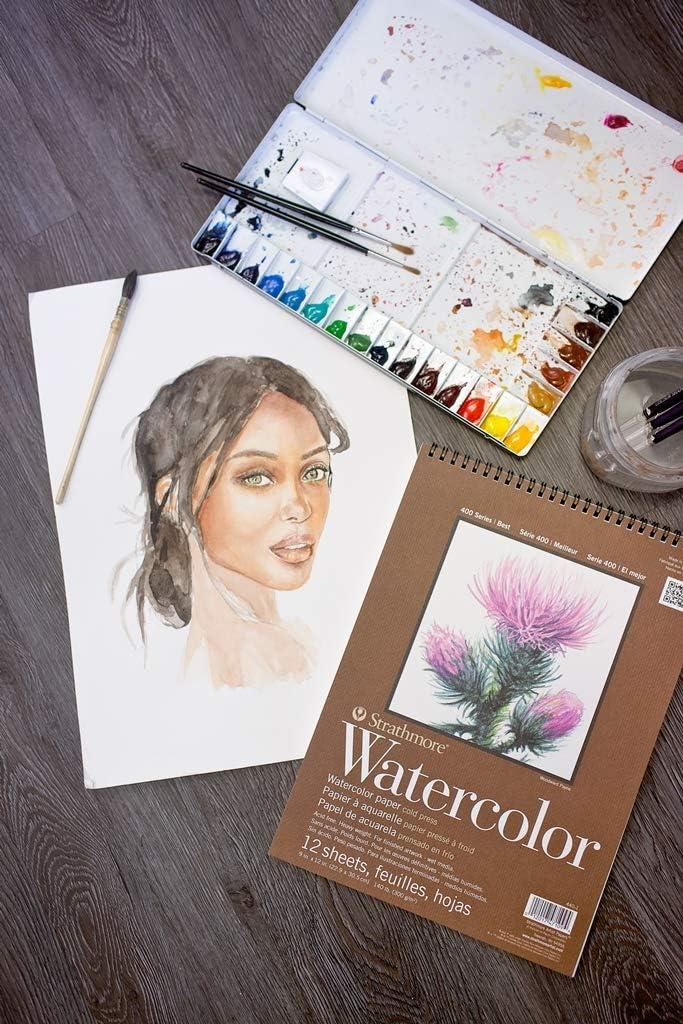 Strathmore Watercolor Paper Pad 9X12-140lb Cold Press 12 Sheets -62440100  9x12 Wire Binding