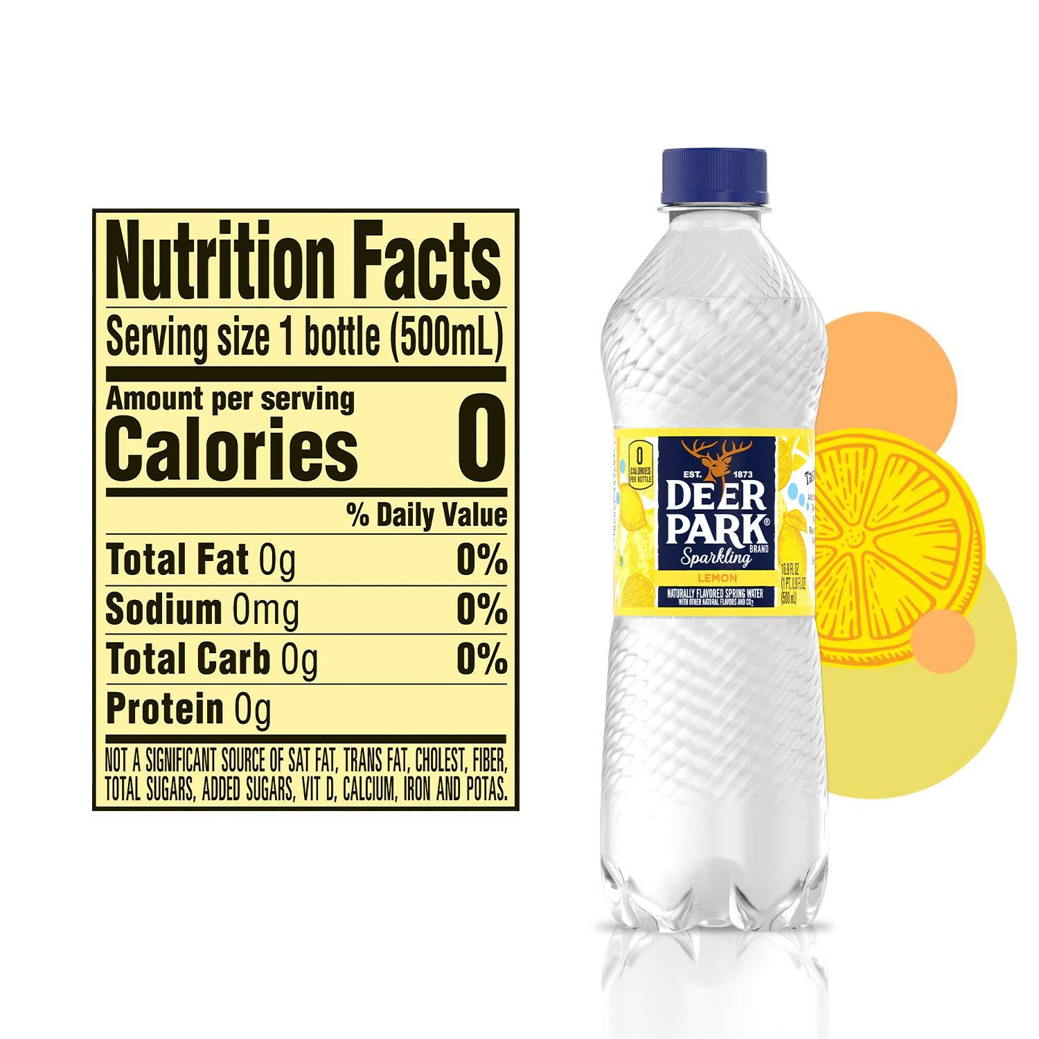 Deer Park Sparkling Water, Lemon, 16.9 oz. Bottles (Pack of 8)