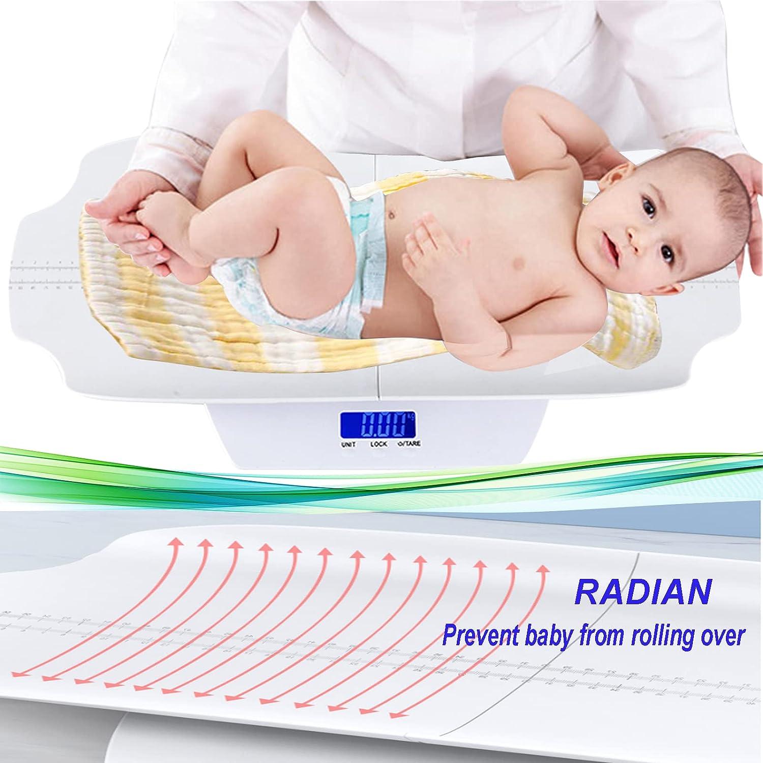 Baby Scale Multi-Function Accurately Digital Baby Infant Toddler Scale with  Height Tray Weight(Max:220lbs) and Height(Max:60cm) 2-in-1 Baby to Toddler