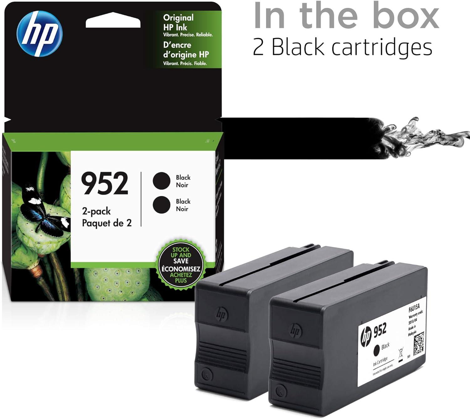 HP 952 | 2 Ink Cartridges | Black | Works with HP OfficeJet Pro