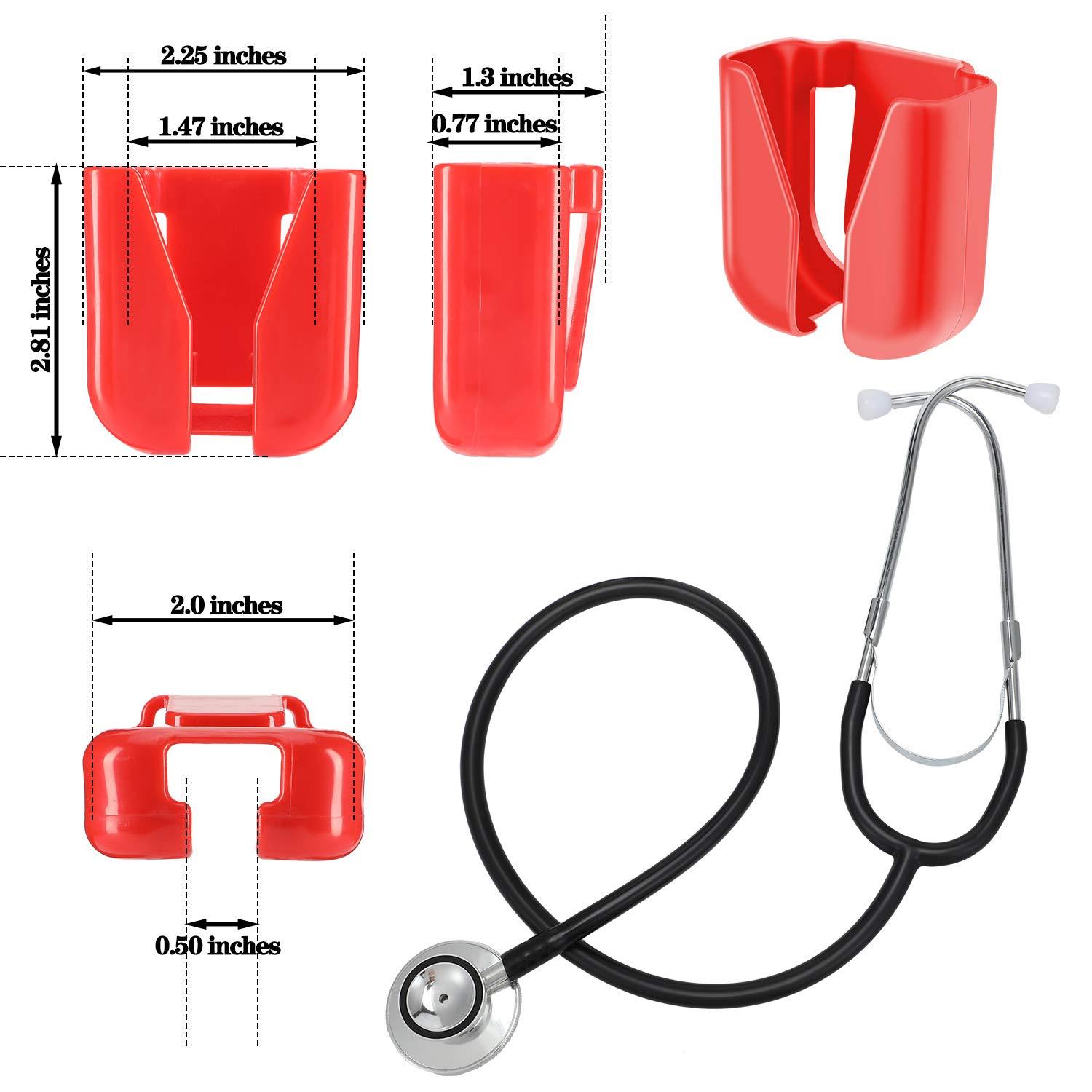 Stethoscope Holder Clip Set for Nurses & Physicians 3 Pieces (Cyan