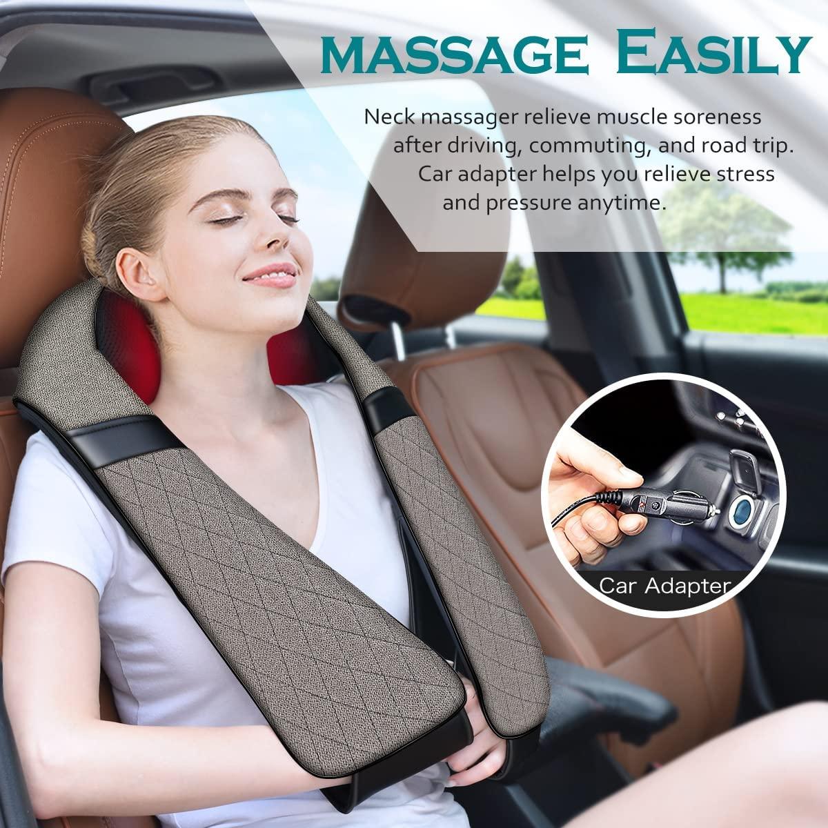 Neck Back Massager, Shiatsu Neck Shoulder Massager with Heat, Electric Neck  Massager Pillow 3D Kneading for Neck, Shoulder, Lower Back, Foot, Leg  Muscles Pain Relief Relax in Car Office and Home