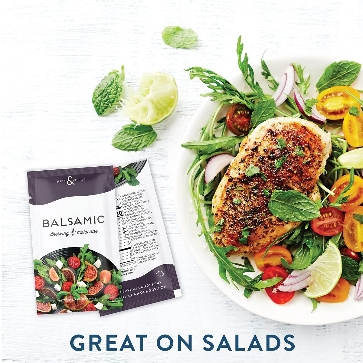Hall & Perry Low Calorie Low Fat Keto Friendly Salad Dressing Packets - 10  Ready to Serve Pouches, 1 oz each - Balsamic Flavor - 1 Count (Pack of 10)  | Buy Now with Express International Delivery | GoSupps.com