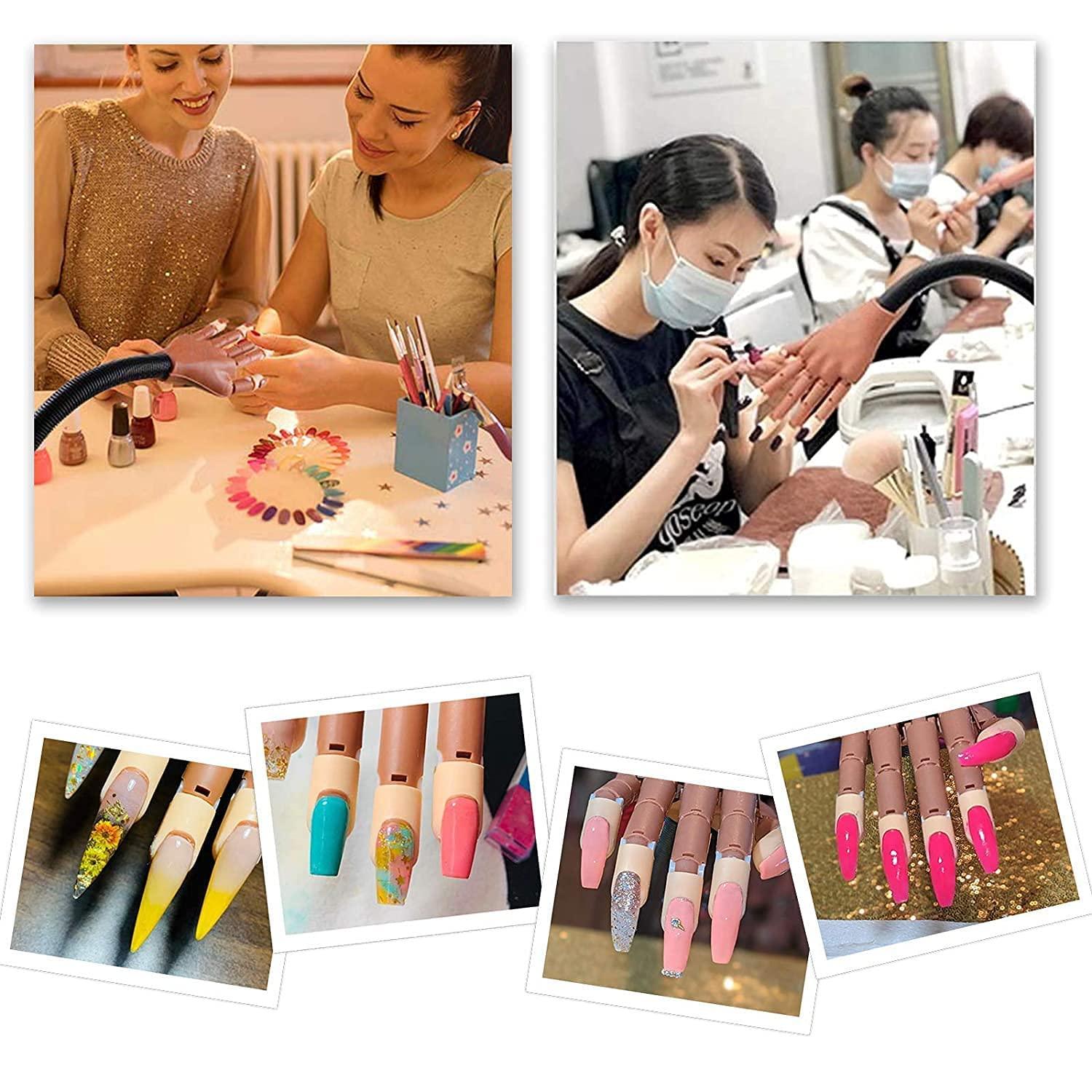 Nail Practice Hand For Acrylic Nails-flexible Nail Training Hand Kit, Fake  Mannequin Model Training Hand With 300 Pcs Nail Tips, Nail Files And Clippe