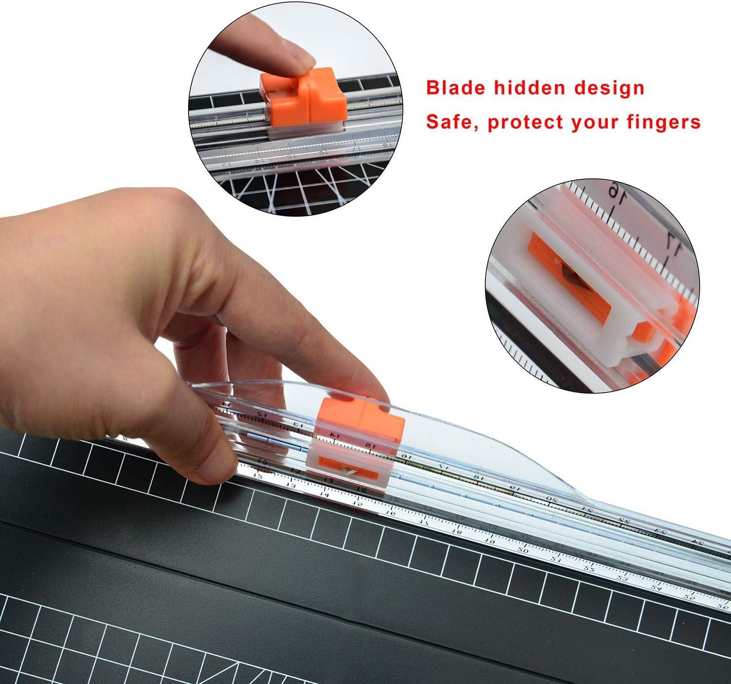 Paper Blade Cutter Metal Blade Machine Paper Cutter Sliding Convenient with  Automatic Security Safeguard for Coupon Craft Photos