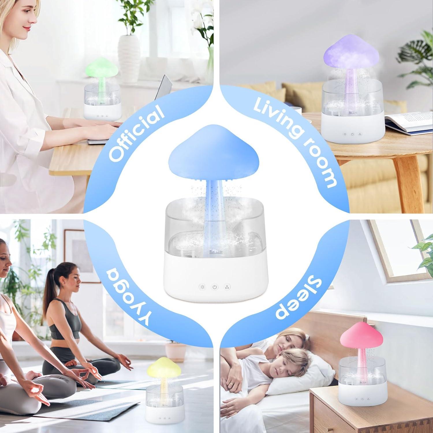 Rain Cloud Humidifier 450ml Cloud Raindrop Humidifiers with 7 Color