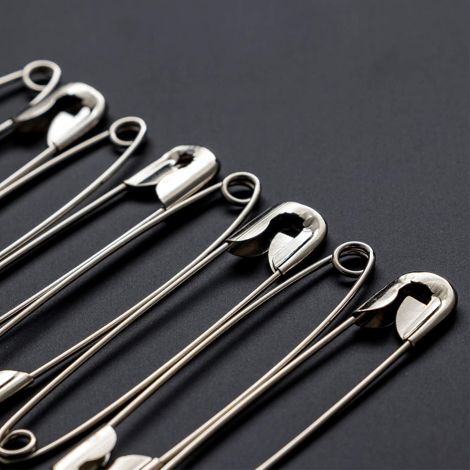 ZIPCCI 3 inch Safety Pins 100 Pcs Safety Pins Heavy Duty Large Safety Pins  Steel Wire