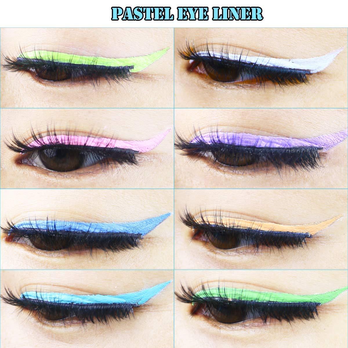 OOKWE Water Activated Eyeliner Retro Graphic Hydra Eye Liner Makeup UV Glow  8 Color 