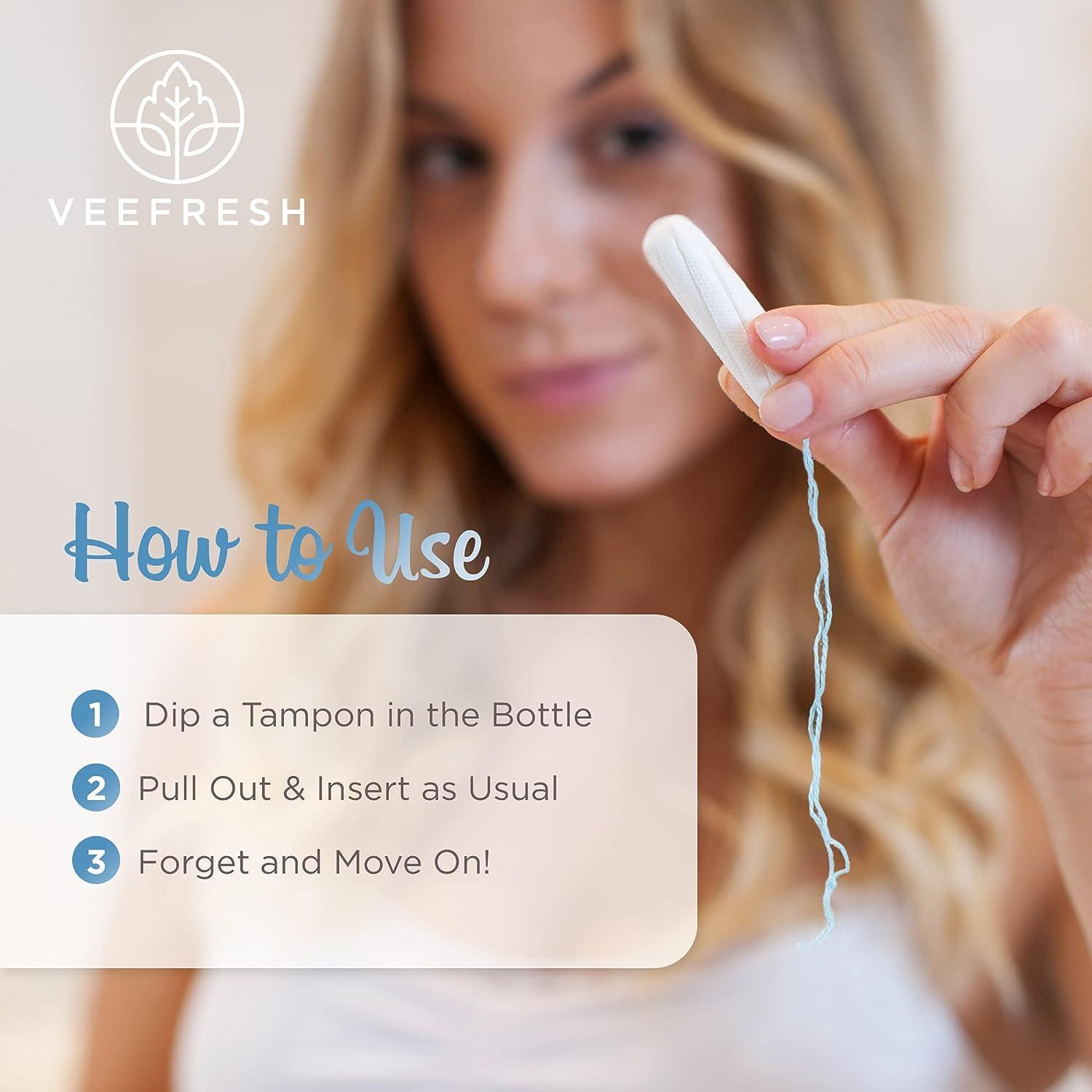 VeeFresh VeeDip Boric Acid Tampon Moisturizer Fortified with Aloe Vera