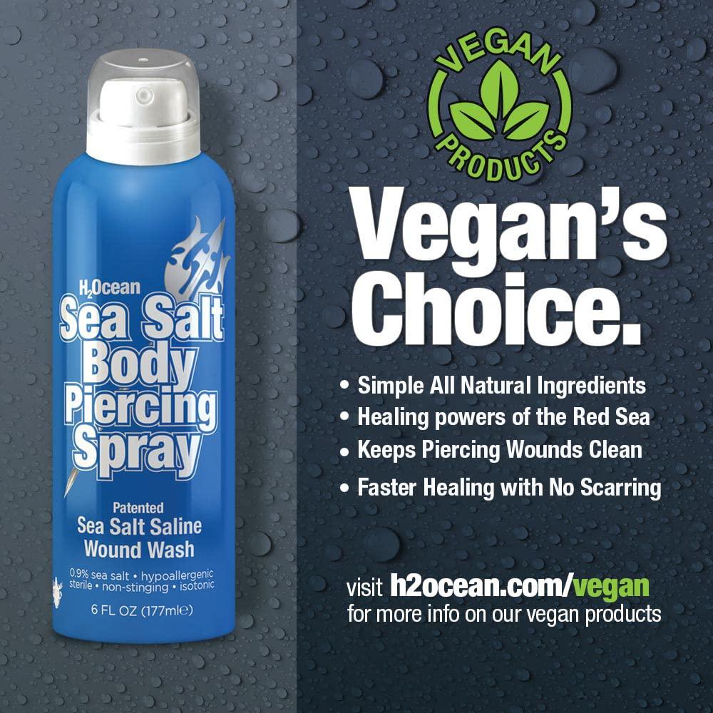 H2Ocean Sea Salt Saline Body Piercing Aftercare Spray and Wound Wash