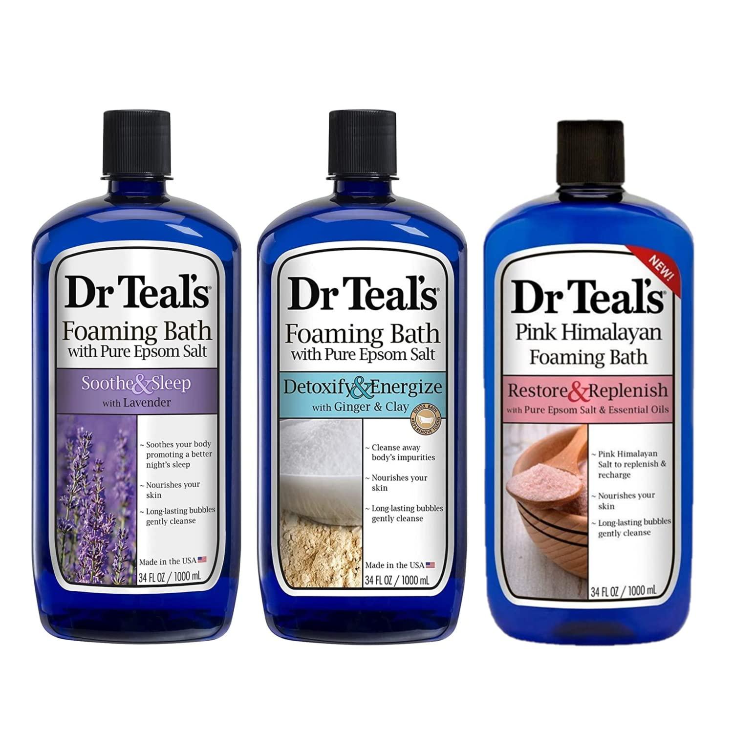 Dr Teal's Foaming Bath Combo (3 Pack 102 fl oz) Soothe & Sleep